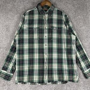 Croft Barrow Quick Dry Shirt Men L Plaid Vented Roll Tab Hiking Outdoors Fishing